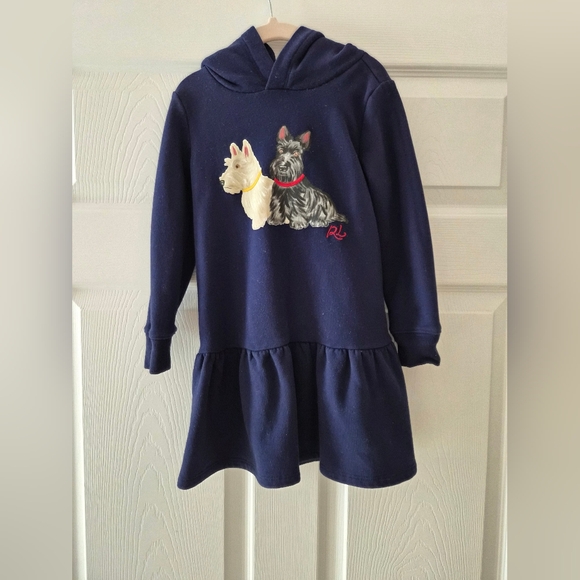 Polo by Ralph Lauren Navy Girls Sweater Dress With Hoodie - Picture 1 of 3